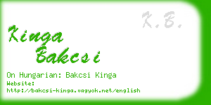 kinga bakcsi business card